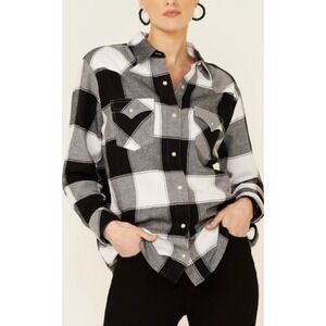 Wrangler Retro Black Buffalo Plaid Long Sleeve Snap Front Western Shirt XXL New